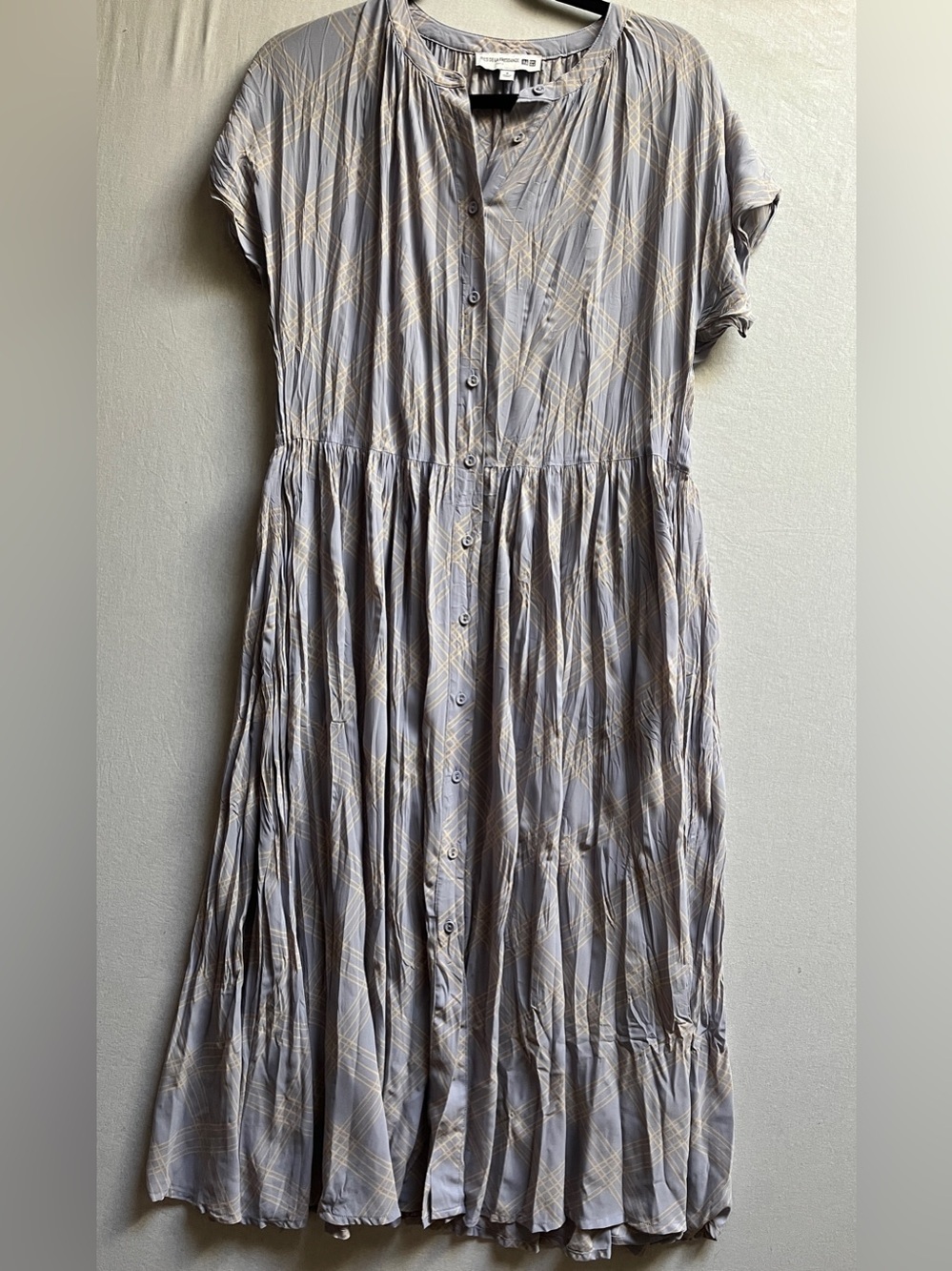 Uniqlo Ines de la Fressange Geometric Button-Front Midi Dress - S